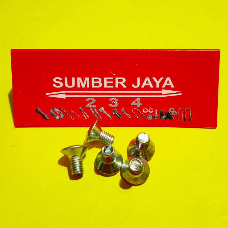 Baut JO 5 x 10 putih ISI 2 PCS / Skrup 5 x 10 TERMURAH