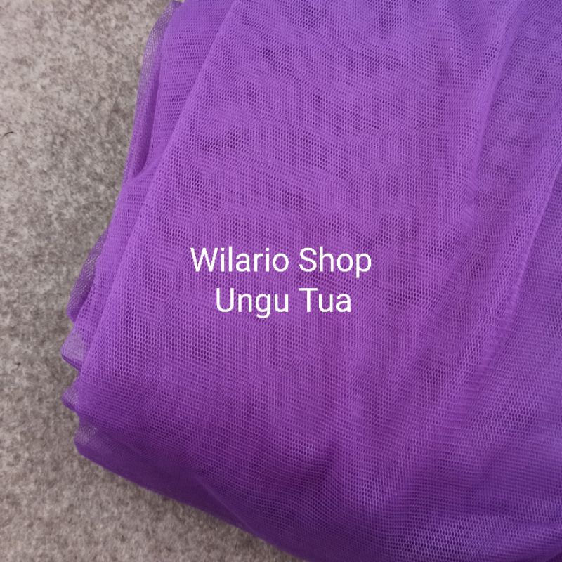 KAIN TILE HALUS LEMBUT | KAIN TULE | KAIN TULLE | KAIN TILLE | SOFT TILE | SOFT TULLE-Ungu Tua