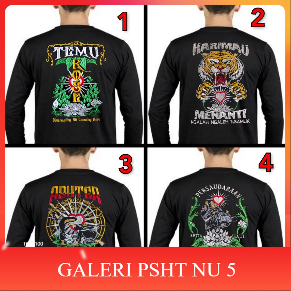 KAOS PSHT LENGAN PANJANG BORDIR TERBARU-KAOS PSHT DISTRO-KAOS PSHT KEREN-KAOS TERATE-KAOS SH TERATE