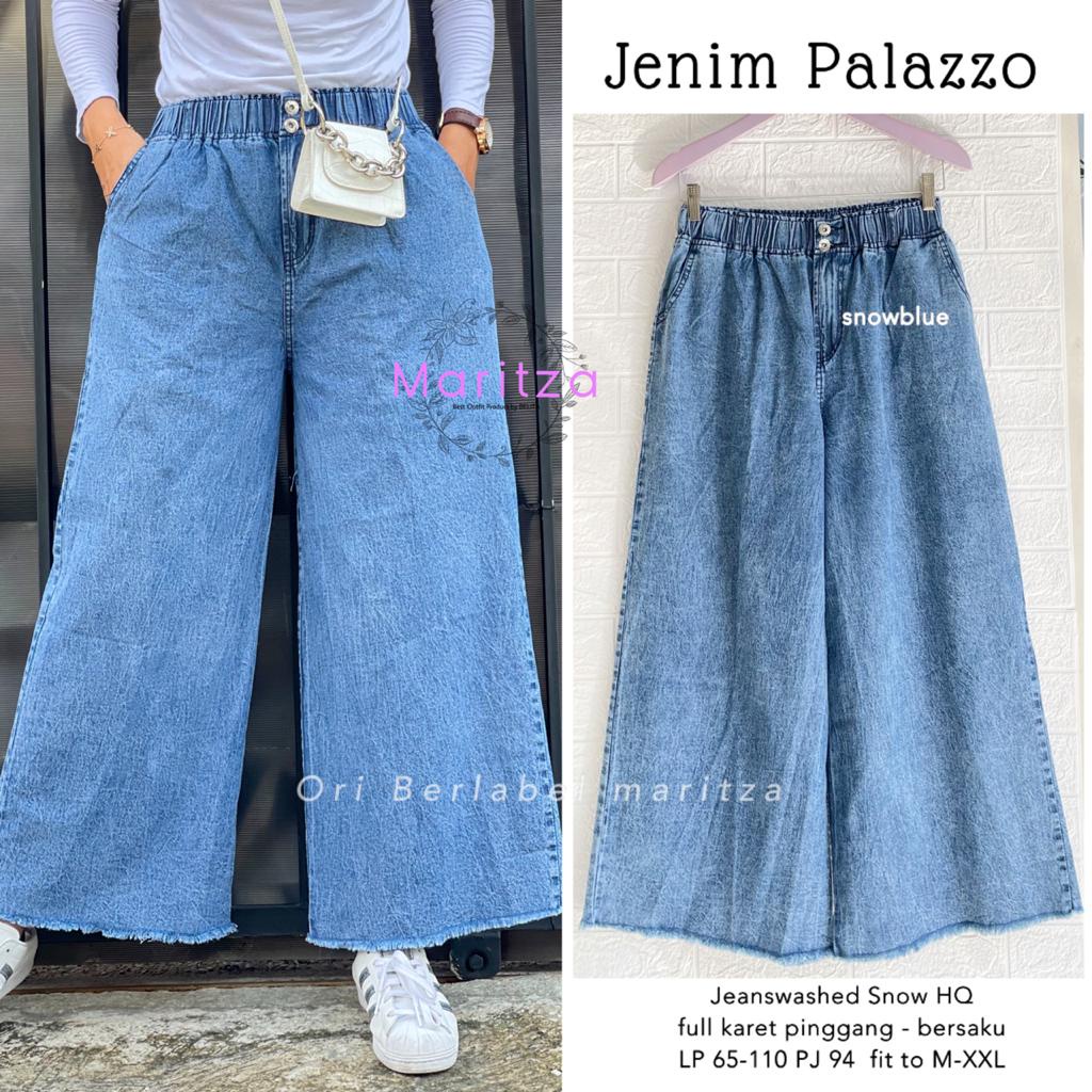 ZOLZA KULOT JEANS JUMBO SNOW // KULOT JEANS WANITA PINGGANG KARET