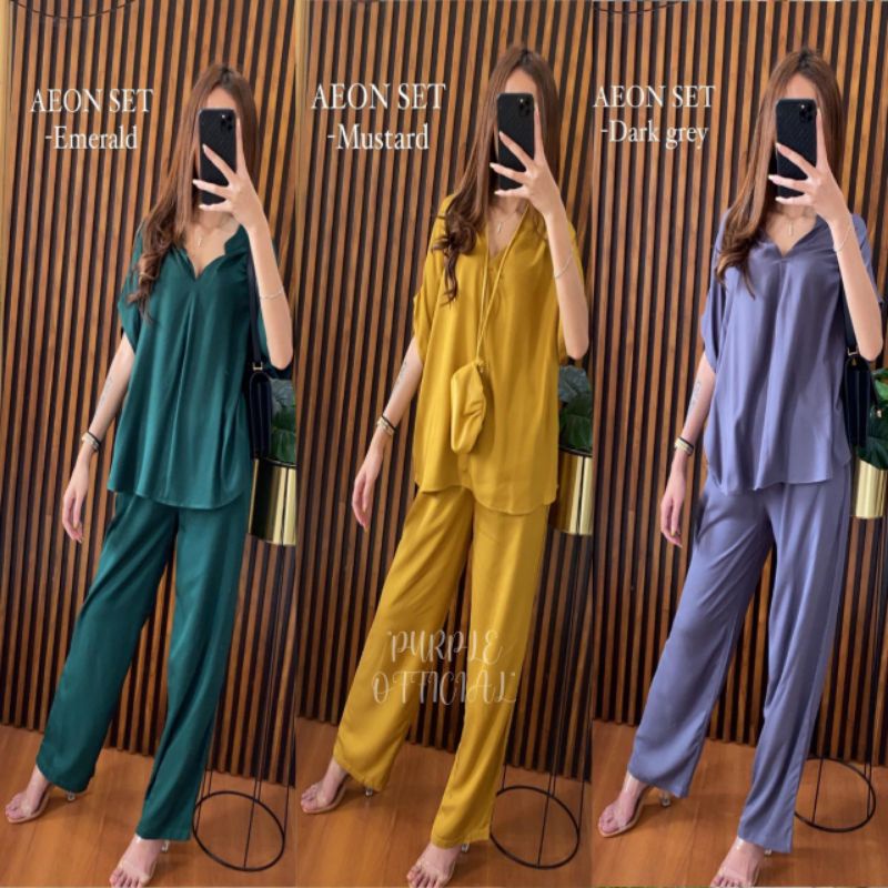 AEON ONE SET POLOS RAYON LENGAN PENDEK BUSUI ALL SIZE