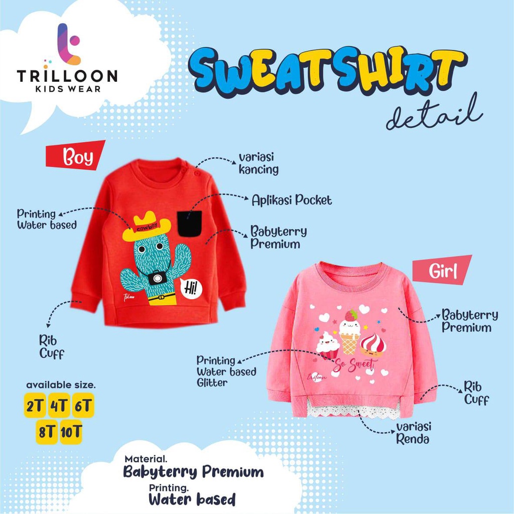 Sweatshirt anak Sweater Trilloon