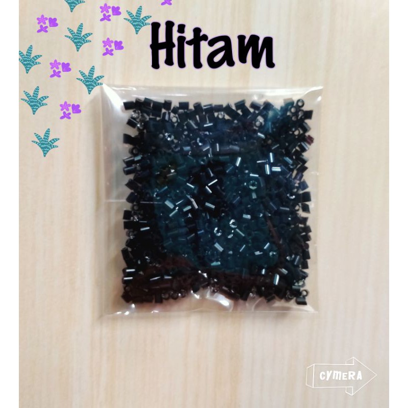 Manik Mote Payet Bambu Patah 2MM - Hitam