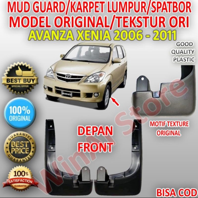 Karpet Lumpur Mud Guard Mudguard Spakbor Depan Avanza Xenia 2006 2007 2008 2009 2010 2011 Model Orig