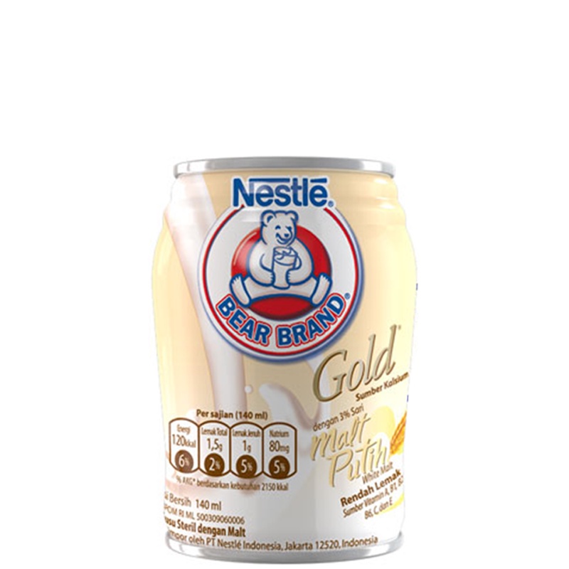 

Bear Brand Susu Steril Gold White Malt 140 mL