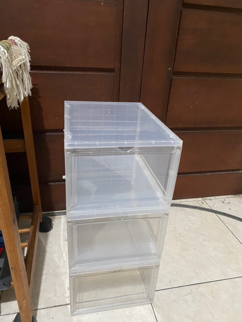 Bundling Isi 3 Kotak Sepatu /rak Tempat Penyimpanan Shoes Sepatu Serbaguna Box Transparan Transparan