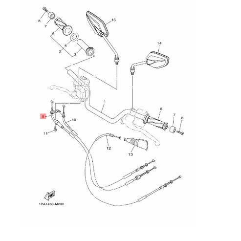 KABEL TALI GAS THROTTLE A DEPAN VIXION NEW NVL NVA BK8 ORIGINAL YGP 1PA-F6311-00