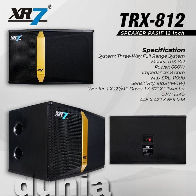 Speaker Karaoke Pasif XR7 TRX 812 Original 12 inch XR7 TRX812