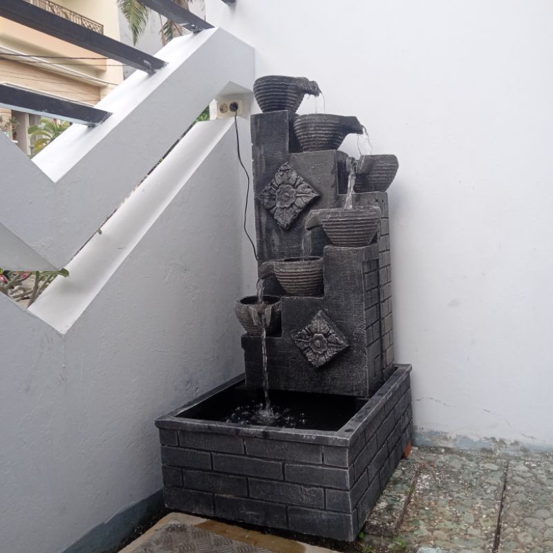 Air mancur kendi susun 6 / air mancur kendi L / air pancuran taman