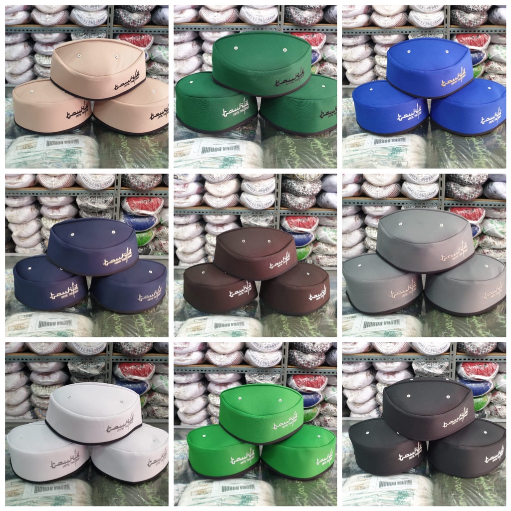 Grosir 10 pcs - Peci Kopiah Turkey Tauhid Super - Peci turkey Logo Tauhid | Basmalah Muslim