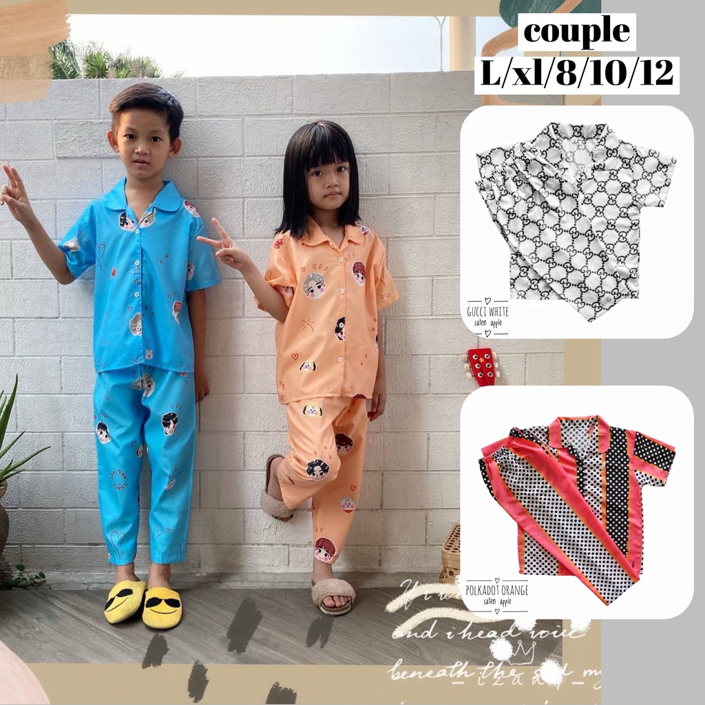 IZANY Piyama Anak / CP Anak Couple Motif size L / XL / 8 / 10 / 12