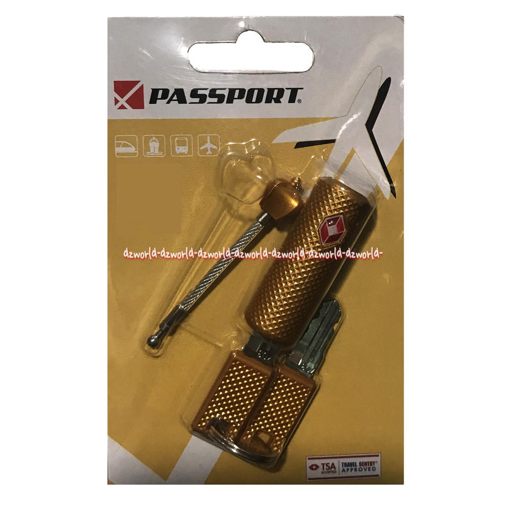 Passport Key Padlock Gembok Tarik Tas Koper Model Tarik Lepas Pad Lock Gembok TSA Warna Hitam Silver Gold Merah