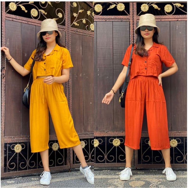 BEFAST - ZEC OOTD Setelan Winter / One Set Crop Sinta RAYON DIAMOND / Set Wanita Terbaru 2022 / Setelan Kekinian Remaja Wanita / Set Polos Casual / Terlaris / Fashion Wanita Modis