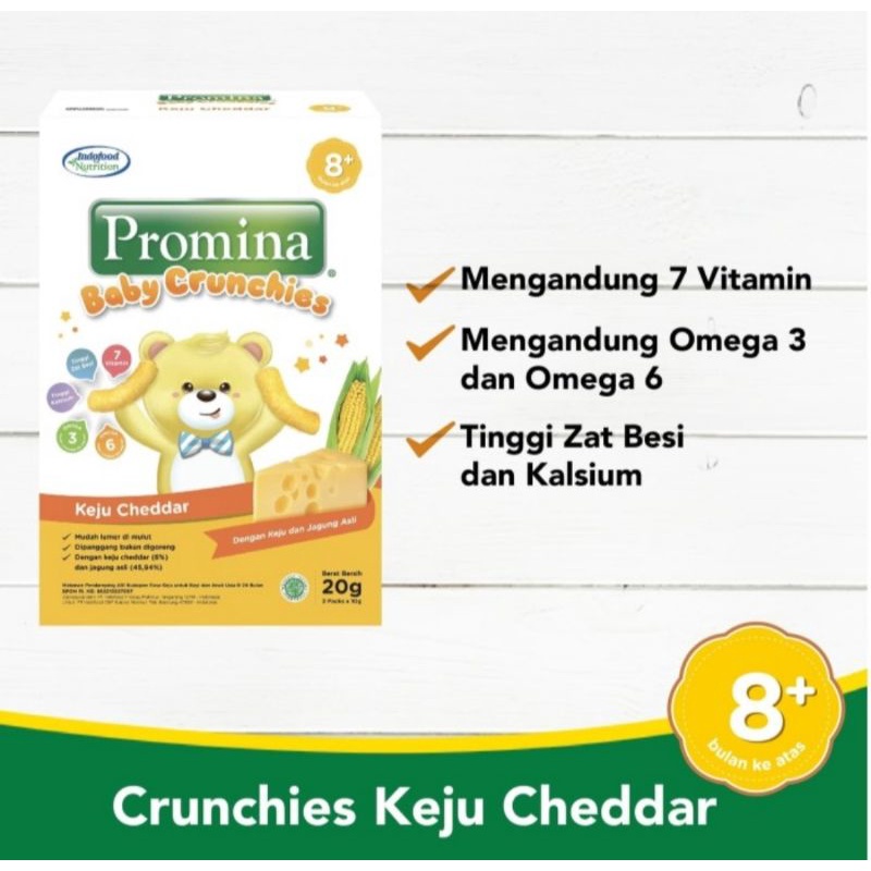 Promina Baby Crunchies 20gr/Snack Bayi 8bln+/Biskuit Bayi Sehat