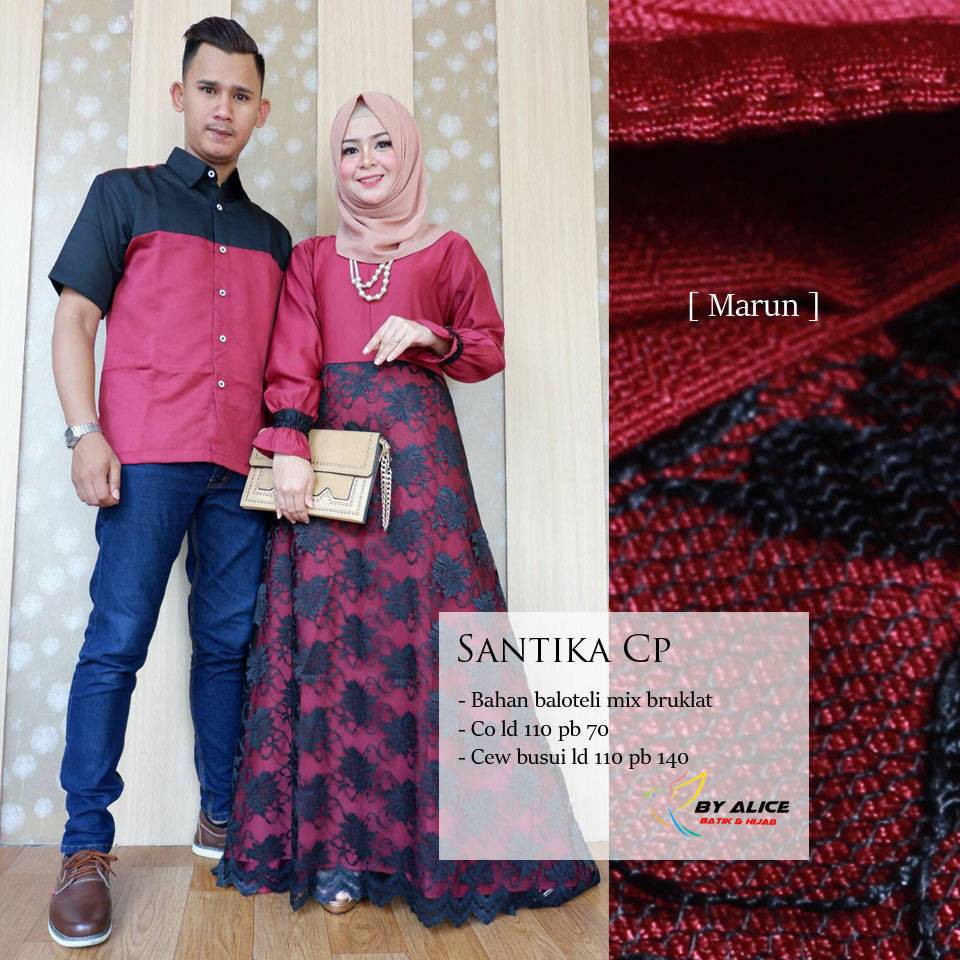 SANTIKA CP BATIK sarimbit couple pasangan suami istri balloteli bruklat original ALICE