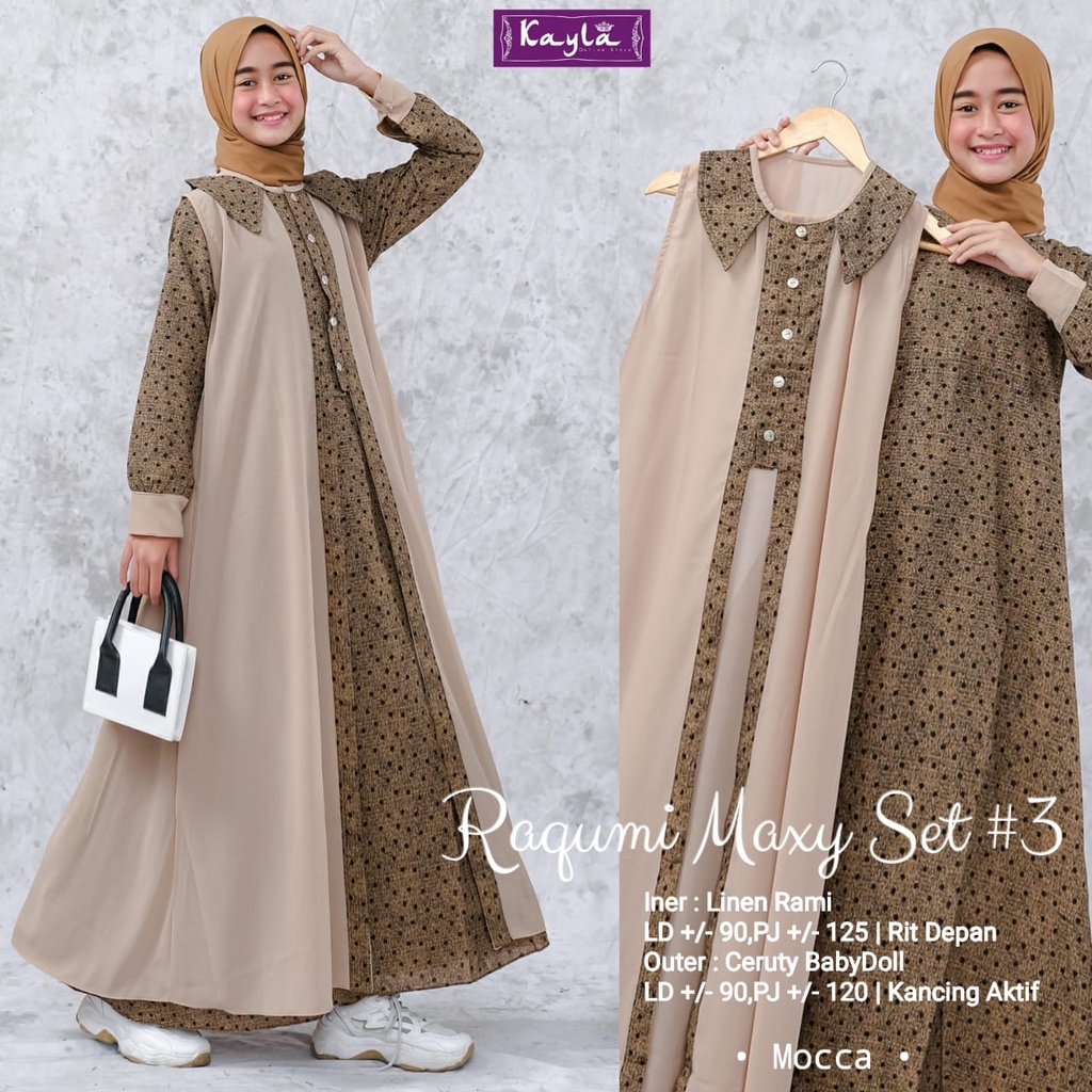 Raqumi maxy teen ori Kayla/gamis remaja by Kayla/gamis set outer original