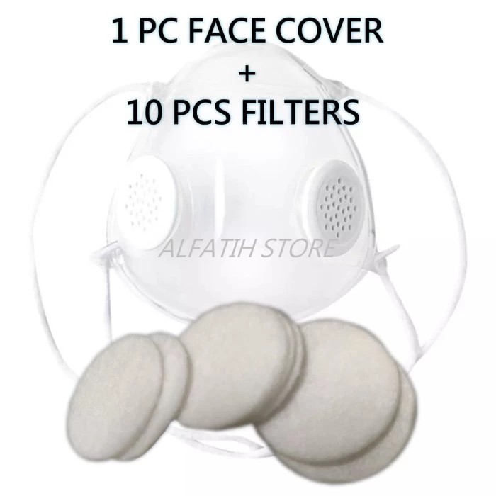 Masker PM 2.5 Silikon Transparan Silicone Mask Filter Breathing Valve - Masker1Filter10