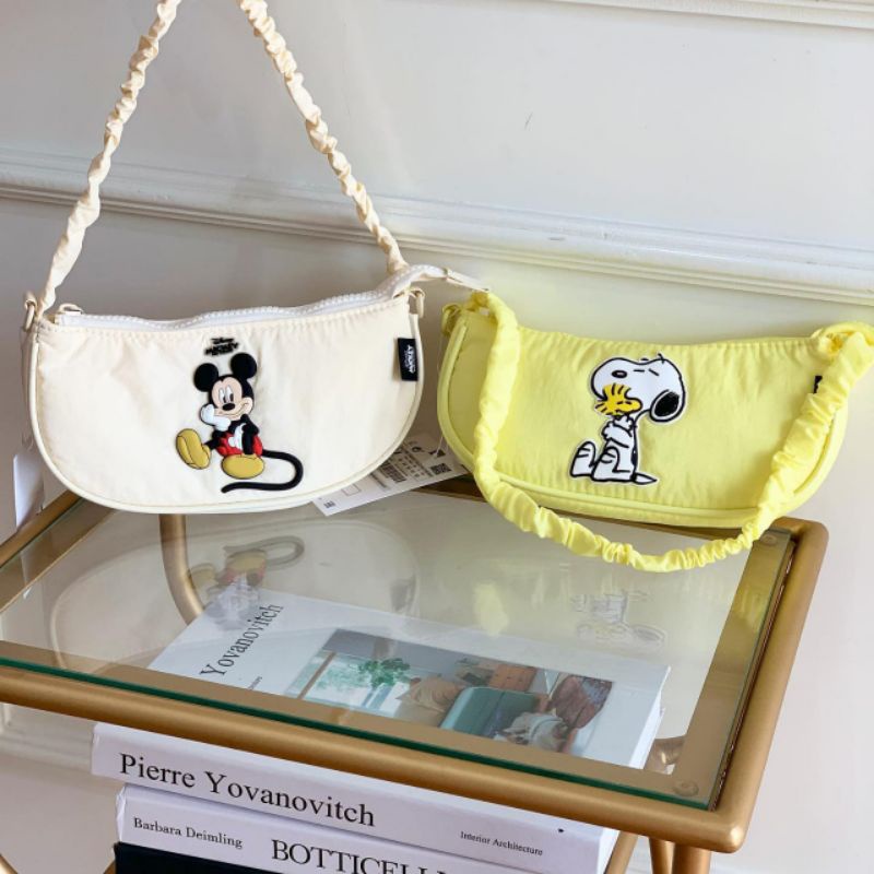 Selempang Murah | Slingbag Zara | Shoulder Bag | Tas Kain | Mickey | Snoopy | Zz381