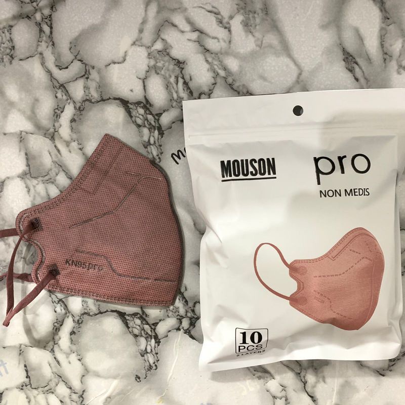 MASKER KN95 MOUSON PRO [NEW] 5 PLY PREMIUM EMBOSS, PINK LADY (ISI 10PCS/PACK)
