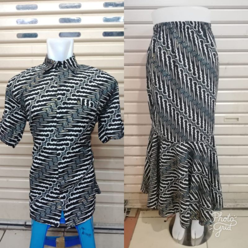 IndahKebaya | COUPLE ROK DUYUNG DAN KEMEJA PENDEK / COUPLE BATIK / ROK KEBAYA / KEMEJA CASUAL MURAH