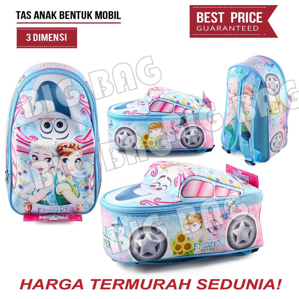 Tas Anak Perempuan Karakter  - Bentuk Mobil - Tas Ransel Sekolah Anak TK Tas Mobil On The Road.RTM