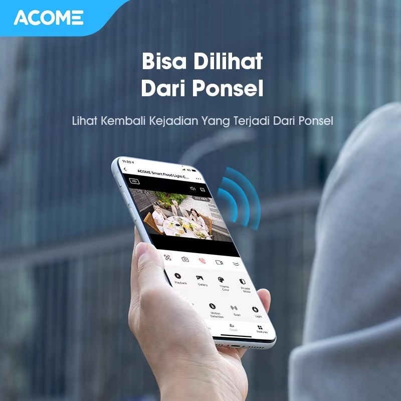 ACOME Camera CCTV FULL HD Kamera 1296P Kamera Alarm Suara Cahaya Luar Ruangan Garansi Resmi 1 Tahun AFC01