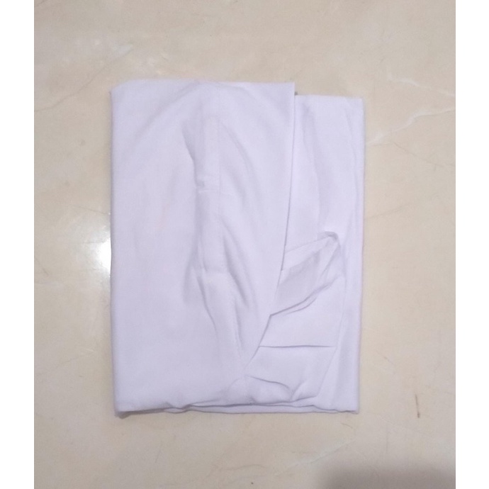 KERUDUNG MASKER SERIA NON PET/JILBAB MASKER NIQOB/BERGO HIJAB INSTAN JERSY-Putih