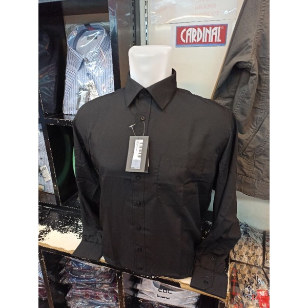 CARDINAL Original Kemeja Formal Pria Panjang Hitam FAKAR2094