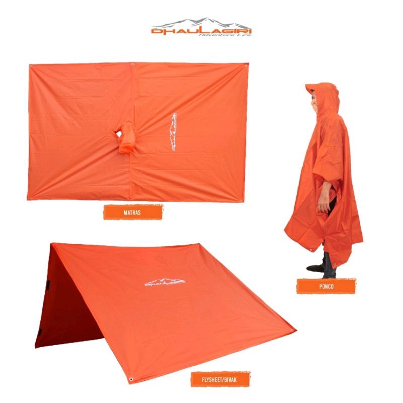 Jas Hujan Mantel hujan 3 in 1 Multifungsi Ultralight Dhaulagiri / Rain Coat Ponco / Poncho