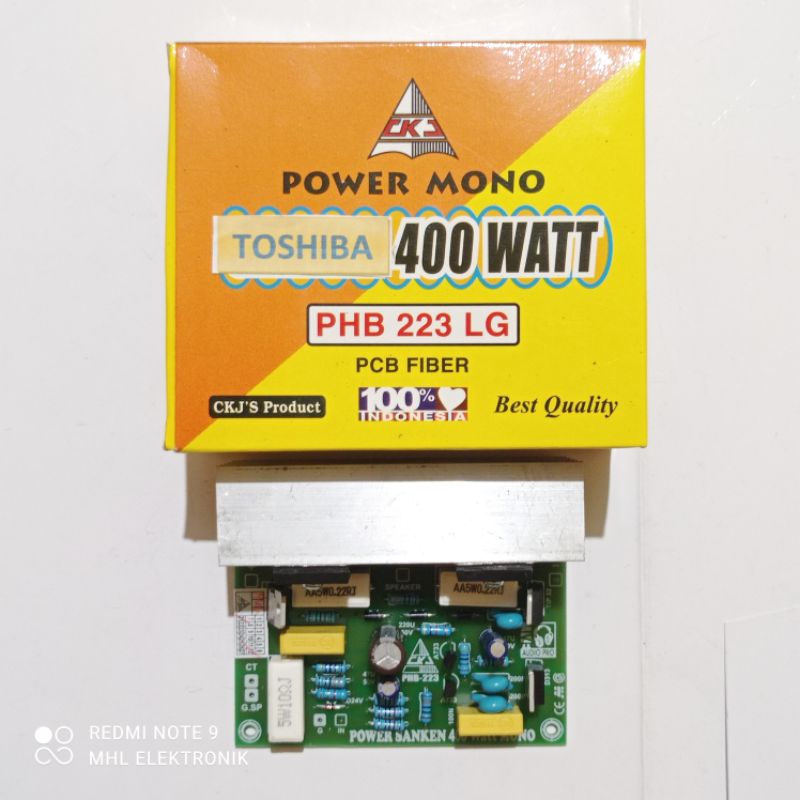 Kit Power Mono 400 WATT 1 SET TOSHIBA / SANKEN PHB 223 LG PCB Fiber CKJ
