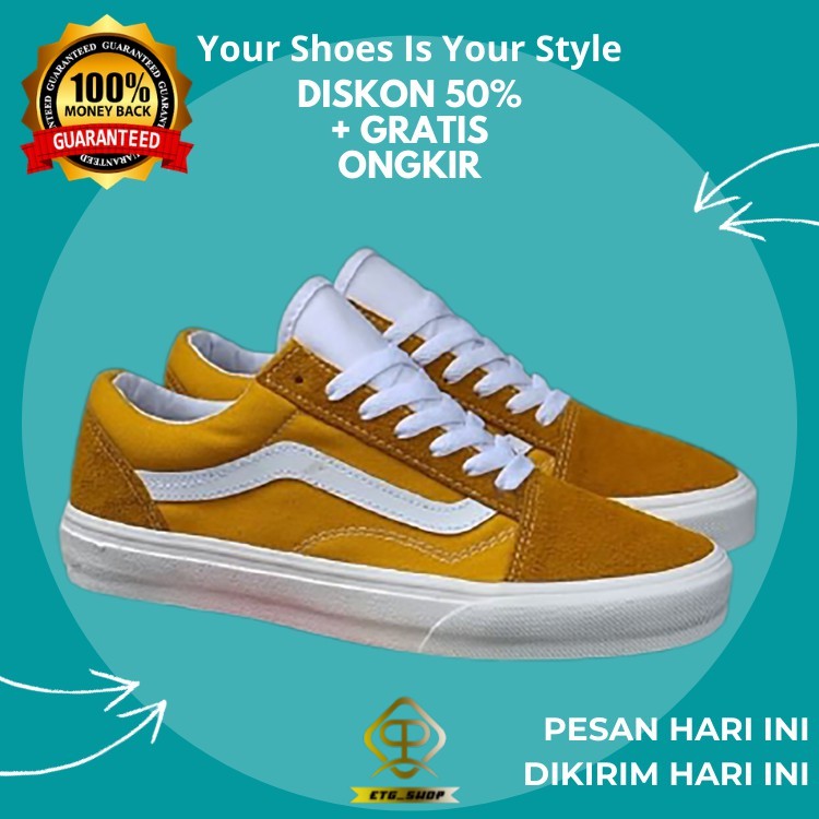 (BISA COD) VANS OLDSKOOL STYLE 36 RETRO SPORT SUNFLOWER PREMIUM DT BNIB / VANS OLDSKOOL PREMIUM DT