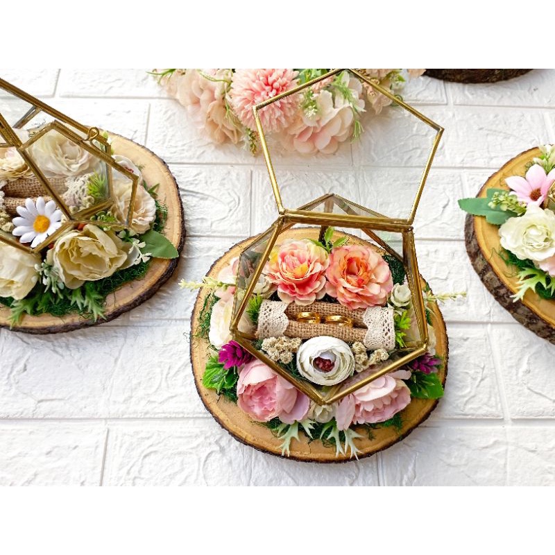 Kotak Cincin Terrarium Ring Bearer Pernikahan Pertunangan Berkualitas