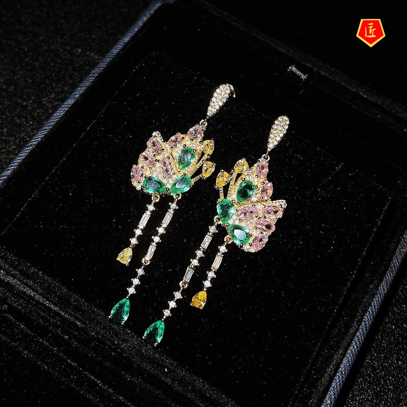 [Ready Stock]Elegant Ethnic Long Tassel Butterfly Earrings for Women