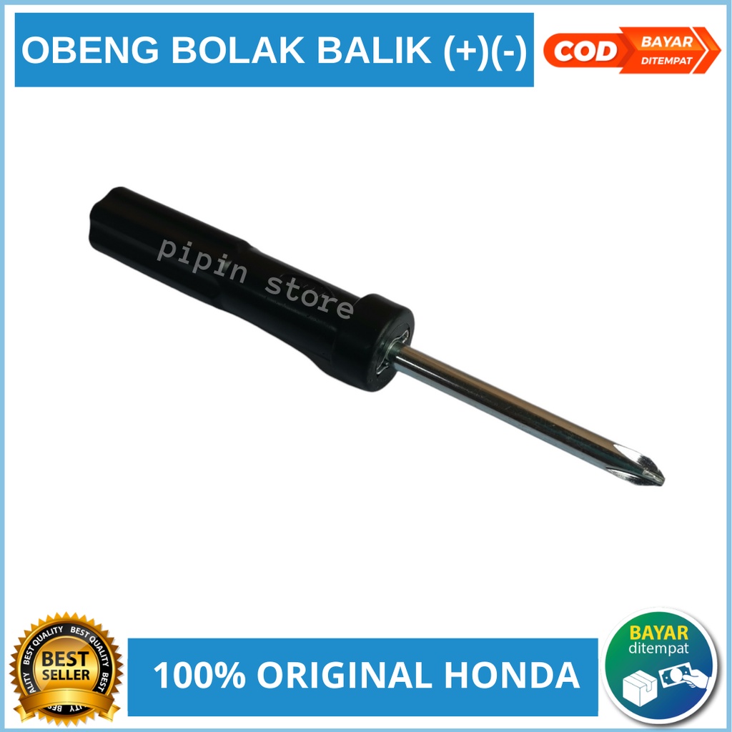 Obeng Bolak Balik Plus Minus  2 Way / Obeng Motor Honda Original AHM / Obeng Serbaguna 2 in 1