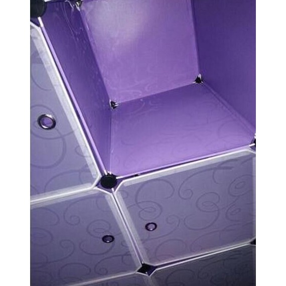 TaffHOME Lemari Plastik DIY Multifungsi Wardrobe Storage Box 6 Pintu - LBXJ019