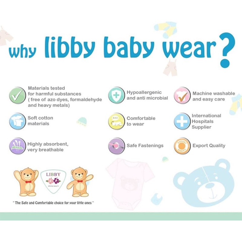 Setelan Oblong Panjang Libby Baby Girl 1Stel Motif Baru Pakaian Anak Piyama Baju Bayi