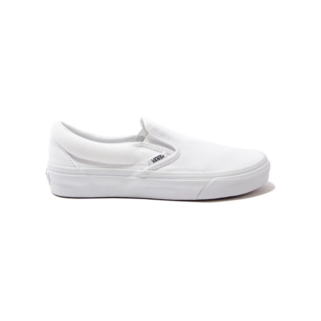 vans slip on total white