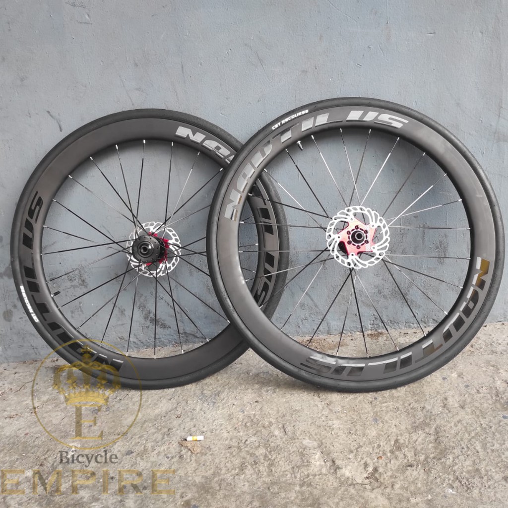 Wheelset Sepeda Roadbike Sepeda Balap Nautilus Carbon Velg Shadow R7 Bicycle Empire