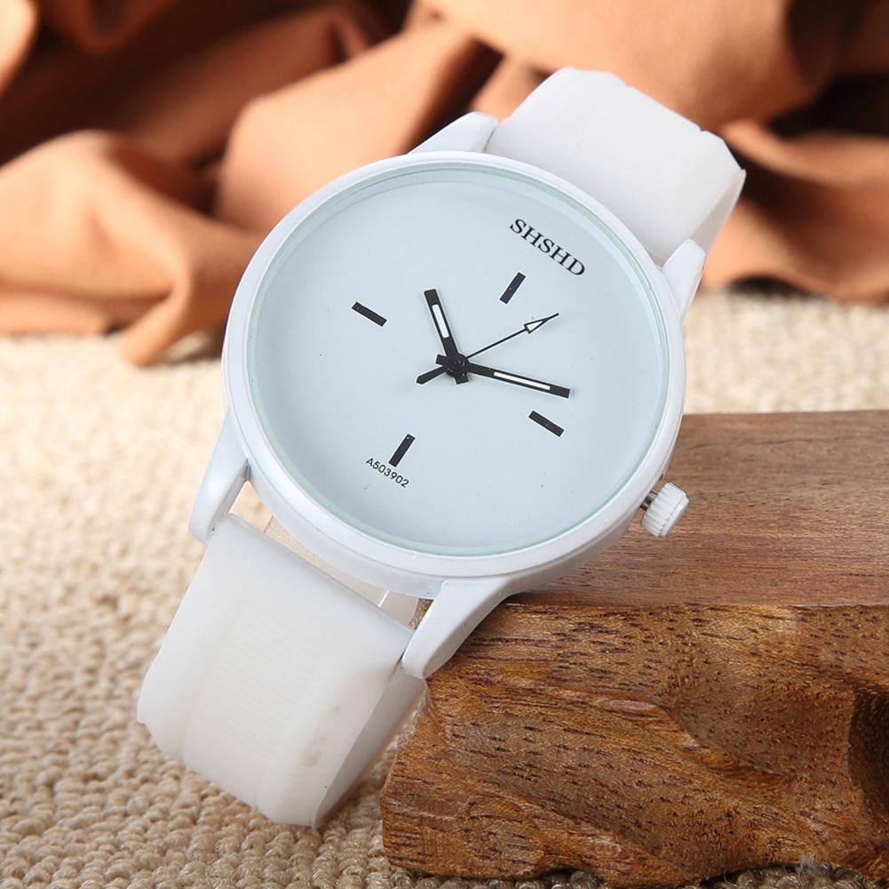 Jam Tangan Pria Wanita SHSHD Fashion Korea Bahan Silikon Korean Watch Silicone Quartz Grosir JF060 / D1-PUTIH