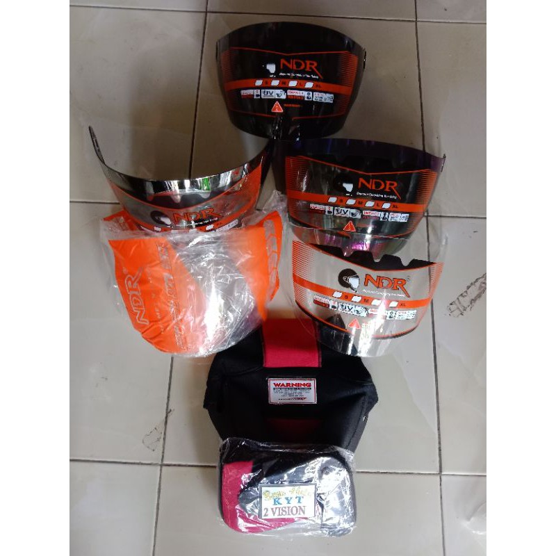 Busa helm KYT 2 vision Plus kaca Bening Smoke Silver Pelangi Anti uv || COD visor Helm KYT vision 1