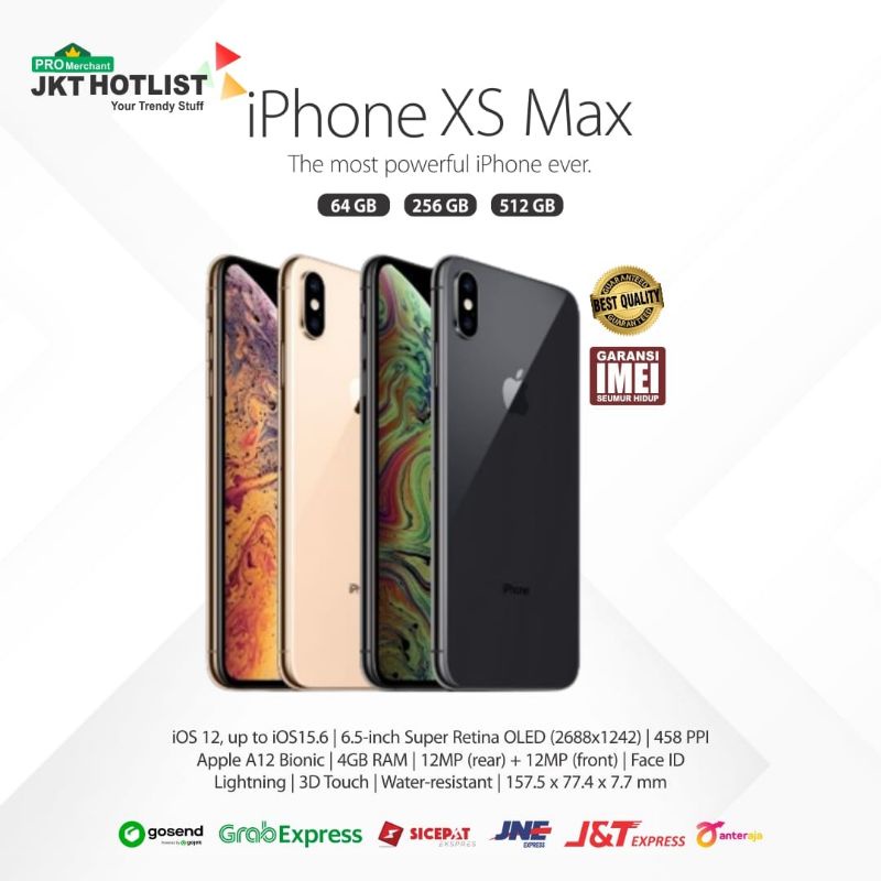 IPHONE XS MAX 64GB SECOND LIKE NEW ORIGINAL FULLSET OEM MURAH MULUS GARANSI - JUAL IPHONE TERMURAH