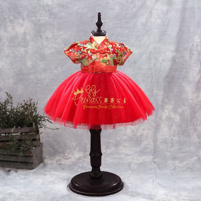KUY ORDER GG PRINCESS cheongsam dress (dress qipao imlek anak import) MURMER