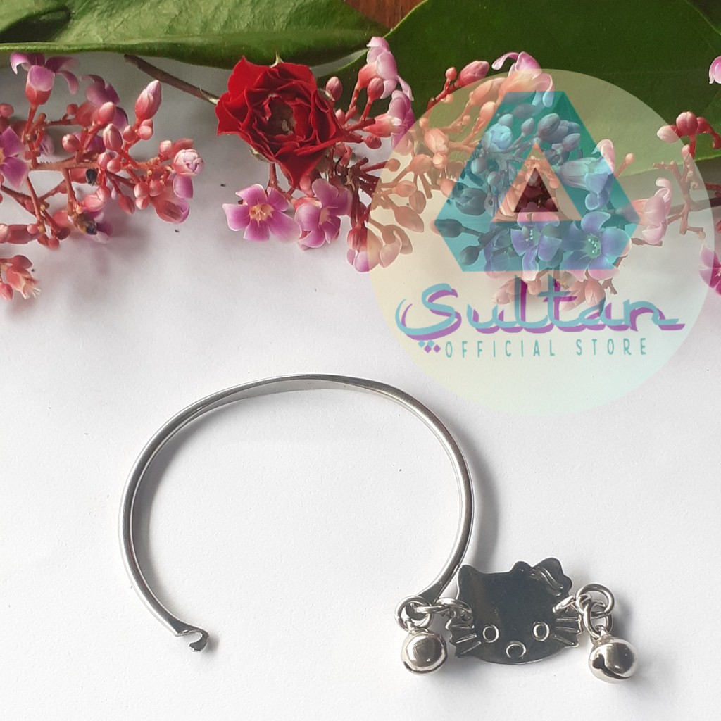 UKIR NAMA!!! Gelang Bayi Hello Kitty Bahan Monel Original Anti Karat #GM02