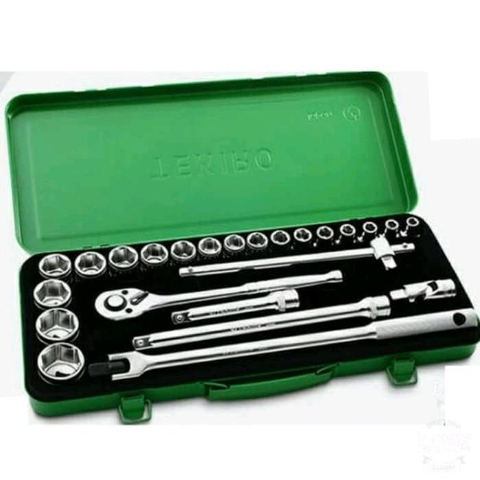TEKIRO KUNCI SHOCK SOCKET SET 1-2INC 24 PCS BOX BESI perkakas