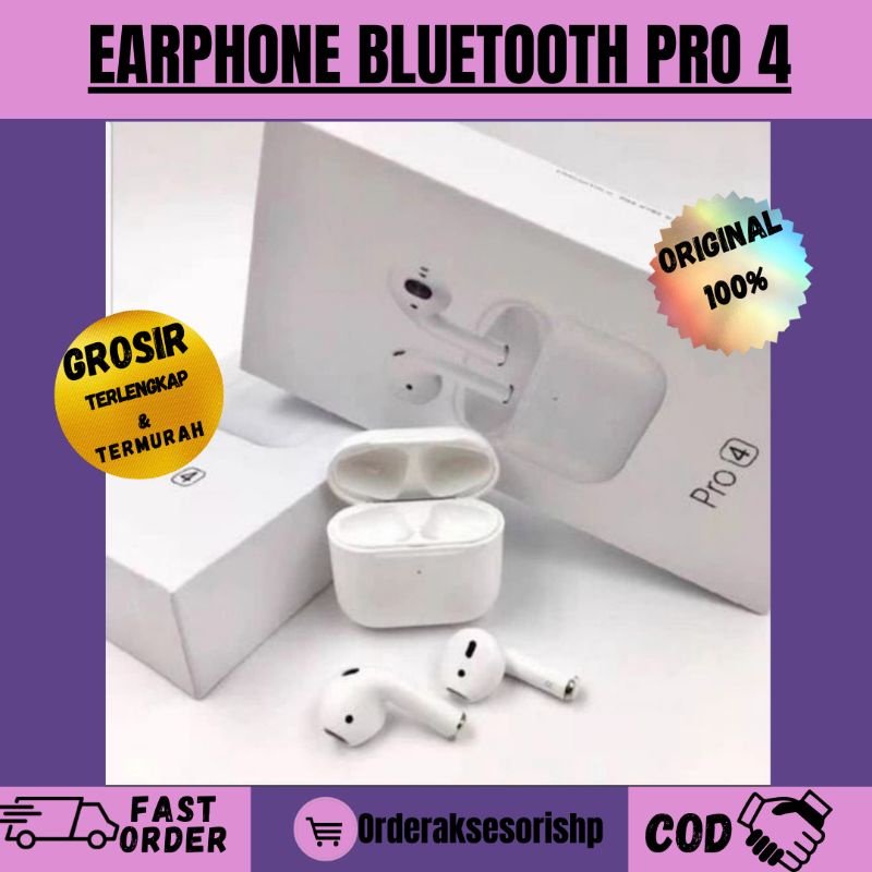 Earphone Bluetooth / Earphone Grosir / TWS PRO 4