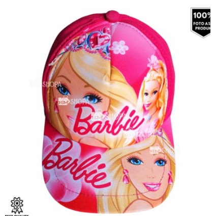 Topi Anak Perempuan Motif Karakter Barbie/Topi Anak Masakini / Topi Anak Karakter Barbie Terbaru