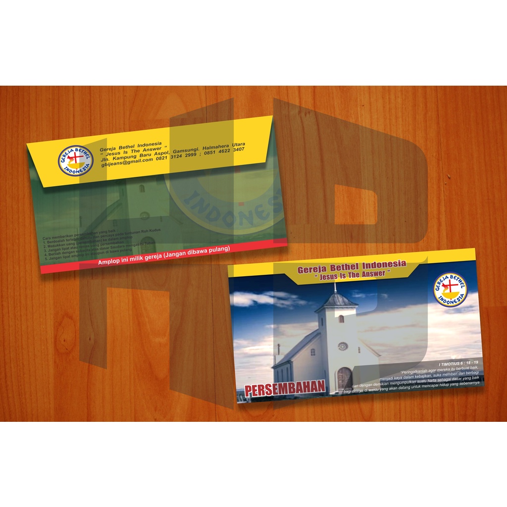 

Amplop Persembahan, Persepuluhan, Syukur, Pembangunan, Diakonia untuk GBI JEANS Halmahera Utara