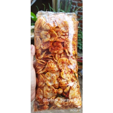

kerupuk putih extra pedas daun jeruk