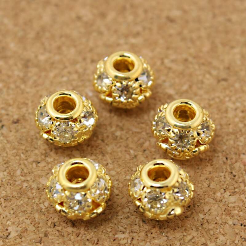 4pcs Manik-Manik Berlian Imitasi Ukuran 8x9mm Untuk Membuat Perhiasan Kalung Gelang Dan Anting