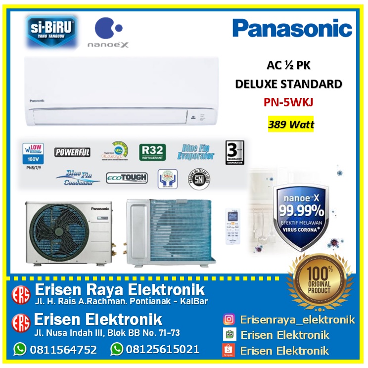 AC PANASONIC 1/2PK NANOEX ANTI VIRUS CS/CU-PN5WKJ
